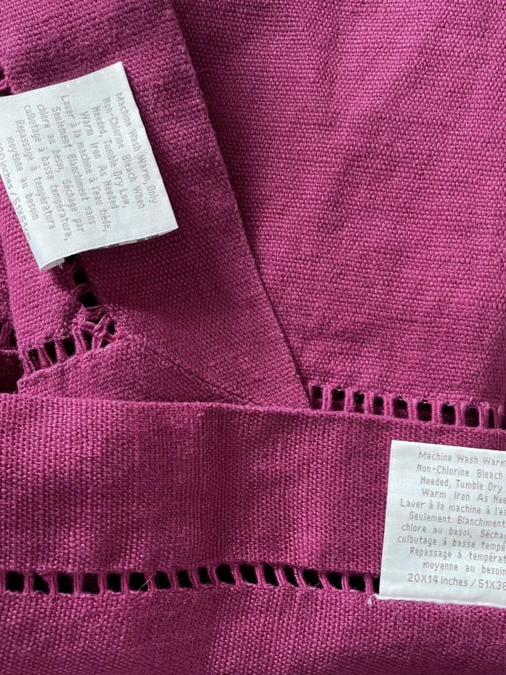 Williams Sonoma SET of 4 EACH 100% Hemp Stitch Napkins Placemats RED Cranberry